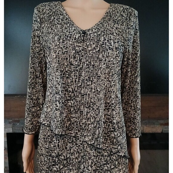 Vintage Maxi Dress Tiered Size 12 Retro Casual Church Modest Business Career USA - Picture 4 of 10